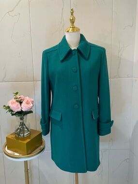 J.Crew Salon Coat • Italian Double‑Cloth Wool • Hammock Green • Size 6 • New